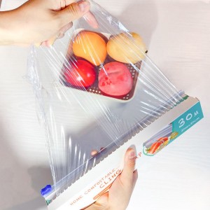 紙のコアPLAが付いている生分解性のコーンスターチベースの環境に優しい堆肥伸縮ストレッチ非PEプラスチックフィルム